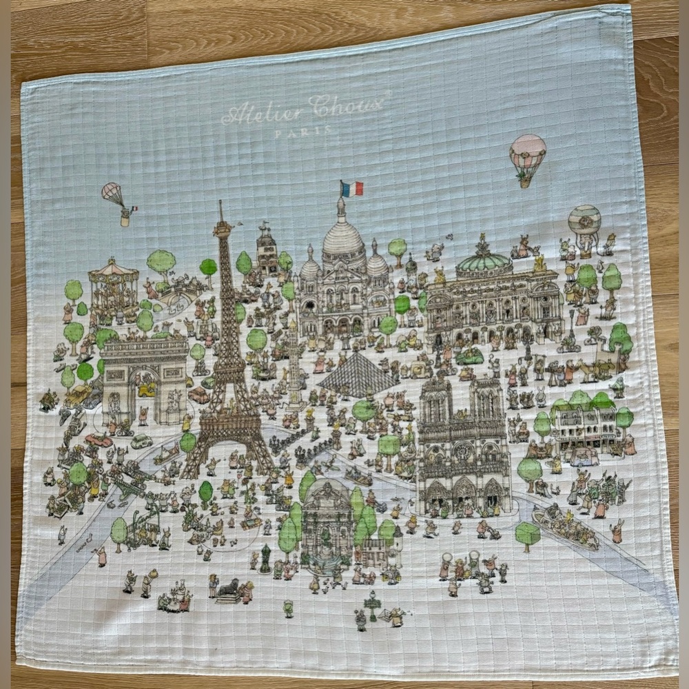 Atelier Choux Paris Map Baby Swaddle Carre